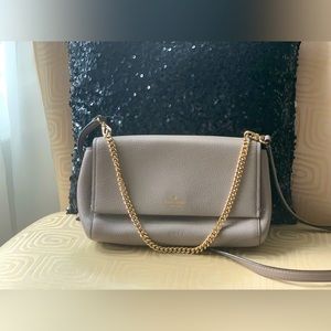 Kate Spade grey leather cross body bag/shoulder bag 2ways. 28*17